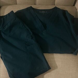 Mandala Dark Teal Scrub Set